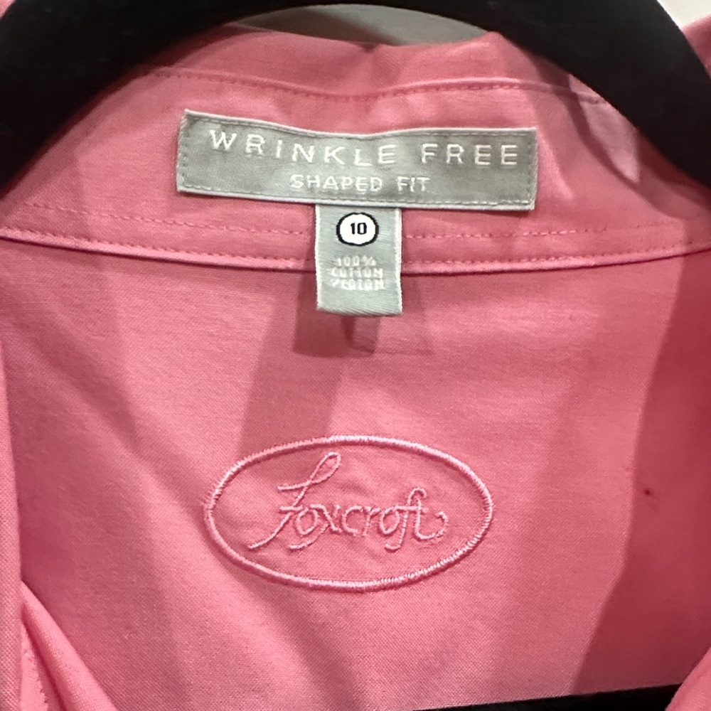 NEW Wrinkle-Free Pink Shirt size 10 - Picture 3 of 9